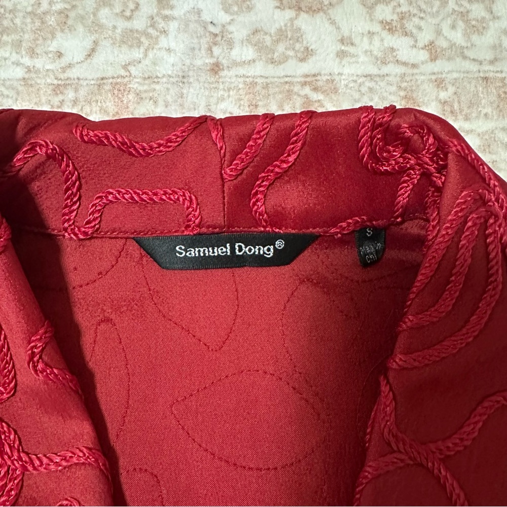 Dual Zip Jacket With Camellia Silk Embroidery - Picture 4 of 9